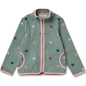 707763 - Tchibo - Dětská fleecová bunda - pro dívky - vel. 86/92 - barva: zelená/s potiskem