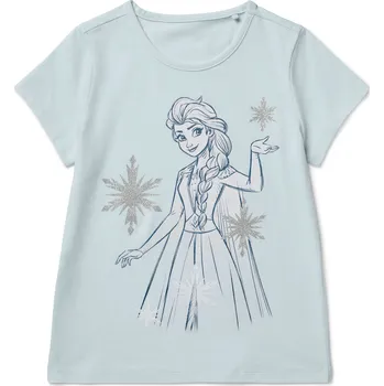 710271 - Tchibo - Dětské tričko - pro dívky - vel. 110/116 - barva: modrá/s potiskem