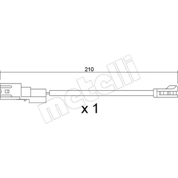 Brzdová destička Výstražný kontakt, opotřebení obložení METELLI SU.424