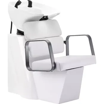 Kadeřnické křeslo Kadeřnický mycí box PORTO - šedo-bílý