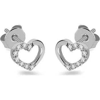 Náušnice Napichovací náušnice z bílého zlata Srdíčka IZ22005A + dárkové balení LUXUS zdarma
