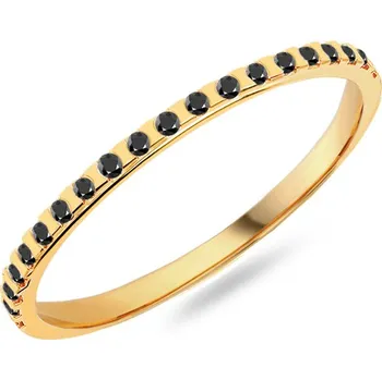 Prsten Dámský snubní prsten s černými diamanty 1,2 mm IZKR022-F-B + dárkové balení LUXUS zdarma