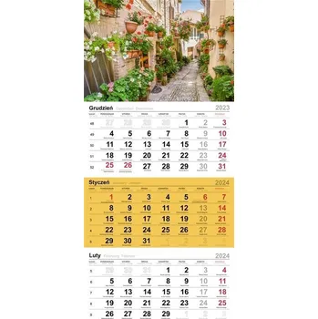 Kalendář Kalendarz 2024 Trójdzielny kwiecista uliczka
