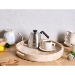 Servírovací podnos světle hnědý mangové dřevo tácek vyřezávaný moderní boho styl doplňky Beliani