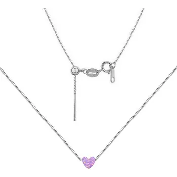 Náhrdelník NUBIS® Stříbrný náhrdelník srdíčko opál - NBS07-OP38