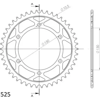 Řetězová sada pro motocykl Řetězová rozeta SUPERSPROX RFE-300:46-BLK černý 46 zubů, 525