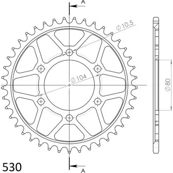 Řetězová sada pro motocykl Řetězová rozeta SUPERSPROX RFE-488:41-BLK černý 41 zubů, 530