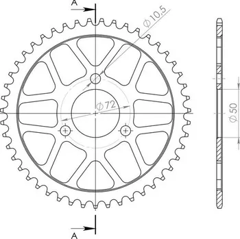 Řetězová sada pro motocykl Řetězová rozeta SUPERSPROX RFE-216:47-BLK černý 47 zubů, 420