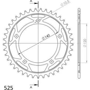 Řetězová sada pro motocykl Řetězová rozeta SUPERSPROX RFE-1792:41-BLK černý 41 zubů, 525