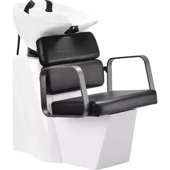 Kadeřnické křeslo Kadeřnický mycí box PORTO - šedo-černý