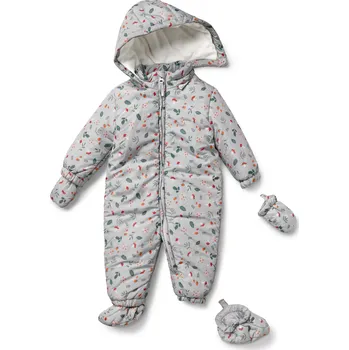 Kojenecké oblečení 702767 - Tchibo - Zimní overal pro miminka - pro miminko - vel. 62/68 - barva: šedá/s potiskem
