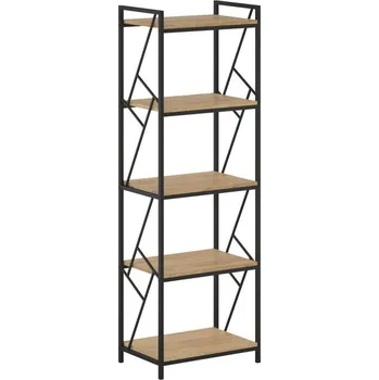 Šatní skříň Regál R2-FX 5P přírodní dub/černý rám R25P-FX