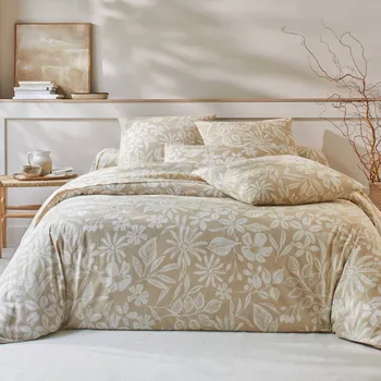 Povlečení Blancheporte Bavlněné povlečení Céline béžová napínací prostěradlo 90x190 cm