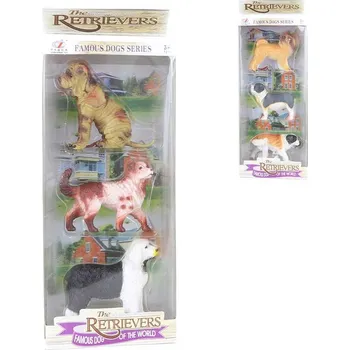 Figurka Zvířátko pejsek plastový 7cm II. set 3ks 2 druhy v krabici