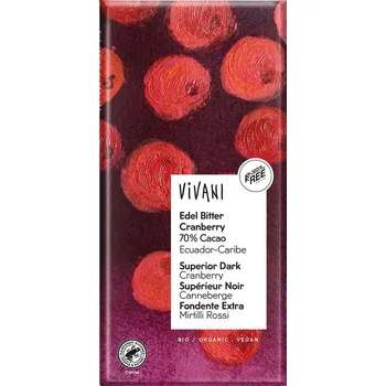 Čokoláda EG hořká čokoláda s brusinkami BIO 100 g VIVANI