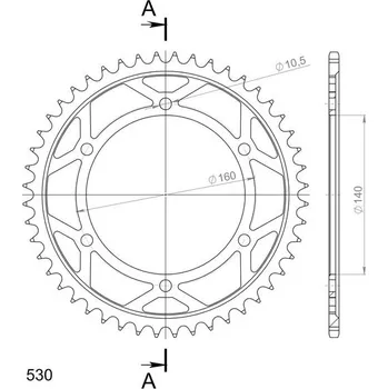 Řetězová sada pro motocykl Řetězová rozeta SUPERSPROX RFE-502:48-BLK černý 48 zubů, 530