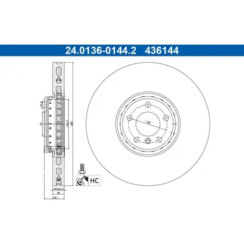 Brzdový kotouč Brzdový kotouč ATE 24.0136-0144.2