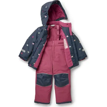 Kojenecké oblečení 702838 - Tchibo - 2dílná dětská zimní kombinéza - pro dívky - vel. 86/92 - barva: modrá/s potiskem