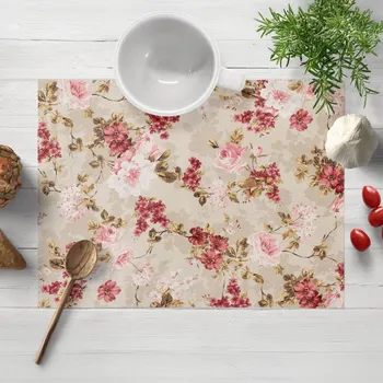 prostírání Dekorační prostírání na stůl Leona LN-167 Plané růže na béžovém 30x40 cm