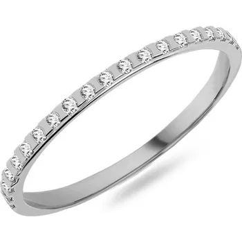 Prsten Dámský snubní prsten s krychlovými zirkony 1,2 mm, bílé zlato IZKR022A-F-CZ + dárkové balení LUXUS zdarma