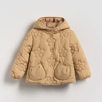 Dívčí bunda Reserved - Prošívaná bunda s kapucí - béžová - 184EX-08X - 184EX-08X-92