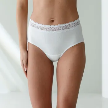 Kalhotky Blancheporte Sada 2 kalhotek super maxi z pružné bavlny, s krajkou v pase bílá 54/56