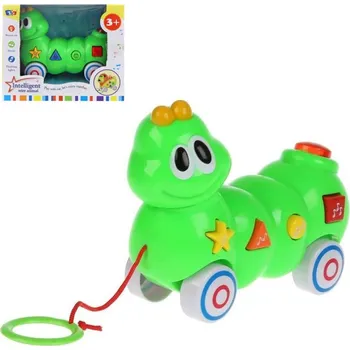 Hračka pro nejmenší Housenka baby tahací plastové zvířátko pro miminko na baterie Světlo Zvuk