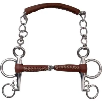 Udidlo pro koně Udidlo baby pelham METALAB potažené kůží jednou lomené 125mm