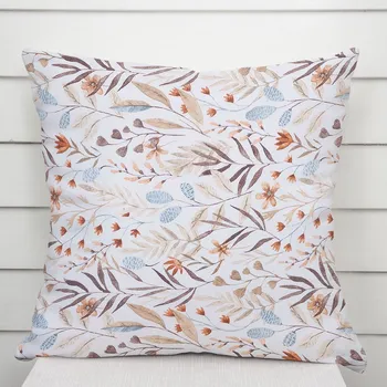 Povlak na polštářek Dekorační povlak na polštář Leona LN-163 Podzimní větvičky na bílém 50 x 60 cm