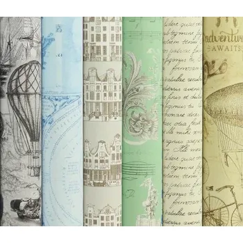 Balící papír Balicí papír role 2m x 70cm, retro mix