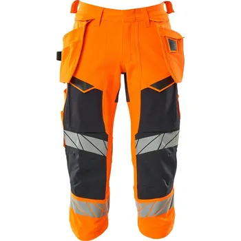 Pracovní oblečení MASCOT® Tříčtvrteční kalhoty se závěsnými kapsami Hi-vis oranžová/černo modrá Velikost: 60