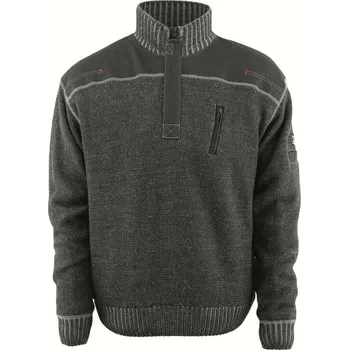 Pánský svetr MASCOT® Pletený svetr s krátkým zipem Světlý antracit Velikost: 3XL