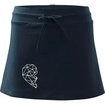 Dámská sukně Párovy motiv srdce geometrie - ONA - Sportovní sukně - two in one - XL ( Námořní modrá (velmi tmavá - téměř černá) )