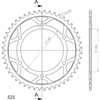 Řetězová sada pro motocykl Řetězová rozeta SUPERSPROX RFE-1307:48-BLK černý 48 zubů, 525