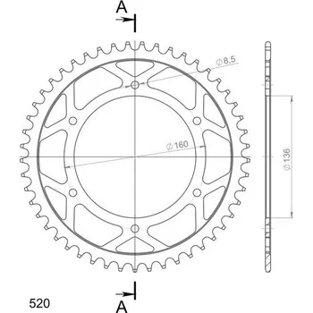 Řetězová sada pro motocykl Řetězová rozeta SUPERSPROX RFE-5:49-BLK černý 49 zubů, 520