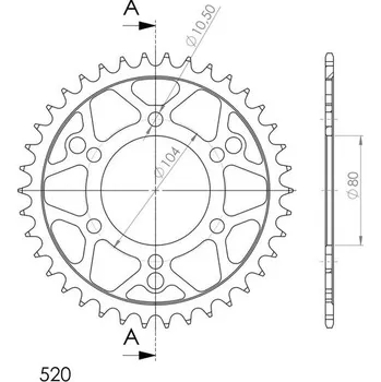 Řetězová sada pro motocykl Řetězová rozeta SUPERSPROX RFE-1478:38-BLK černý 38 zubů, 520