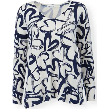 Dámský svetr Svetřík s potiskem oversized Damod T85015 barva: béžová