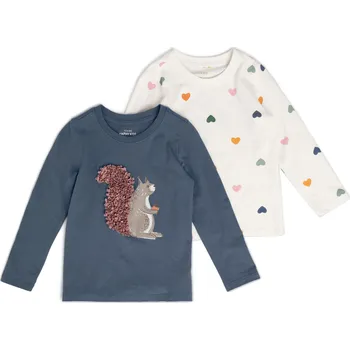 Kojenecký body 706194 - Tchibo - Dětská trika s dlouhým rukávem - pro miminko - vel. 74/80 - barva: modrá