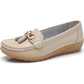 Dámské mokasíny Dámské mokasíny na klínku – nazouváky Barva: Béžová, Velikost: 43