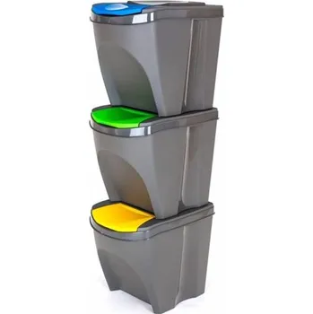 Odpadkový koš Prosperplast Sortibox koš na tříděný odpad sada 3x 20 l