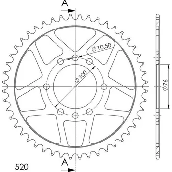 Řetězová sada pro motocykl Řetězová rozeta SUPERSPROX RFE-1825:48-BLK černý 48 zubů, 520