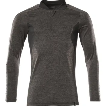 Pánské tričko MASCOT® Polokošile s dlouhým rukávem Tmavě antracitová melánž/černá Velikost: S