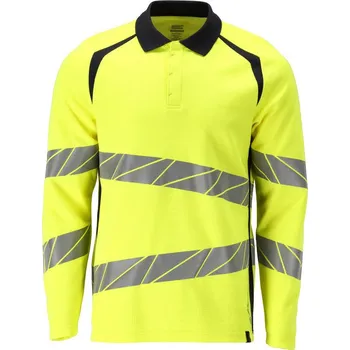 Pánské tričko MASCOT® Polokošile s dlouhým rukávem Hi-vis žlutá/černo modrá Velikost: L