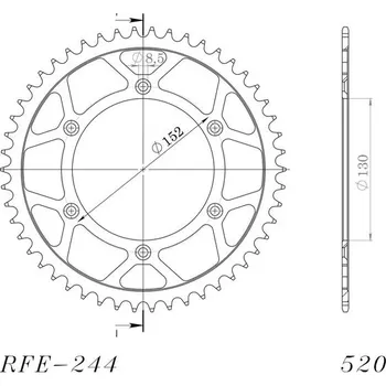 Řetězová sada pro motocykl Řetězová rozeta SUPERSPROX RFE-244:48-BLK černý 48 zubů, 520