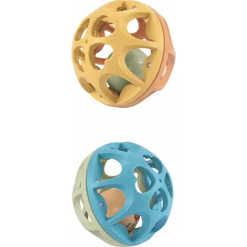 Hračka pro kojence Chrastítko míček pro děti - Žlutá nebo Modrá