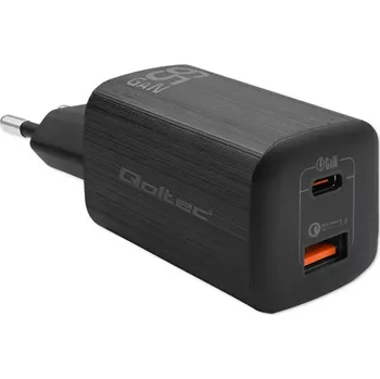 Síťová nabíječka 65W GaN ULTRA s USB‑C PD a USB, černá