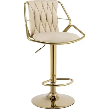Barová židle Barová židle velvet béžová zlatý rám H5-FXJG