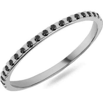 Prsten Dámský snubní prsten s černými diamanty 1,2 mm, bílé zlato IZKR022A-F-B + dárkové balení LUXUS zdarma