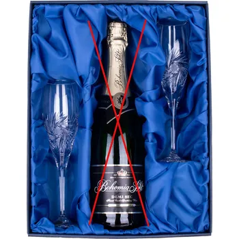 Sklenice ONTE CRYSTAL Sada na sekt se skleničkami 150ml, Větrník Šampus set - počet skleniček: 4 broušené skleničky