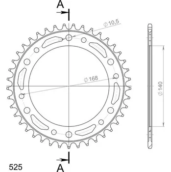 Řetězová sada pro motocykl SUPERSPROX Řetězová rozeta SUPERSPROX RFE-6:41-BLK černý 41 zubů, 525
